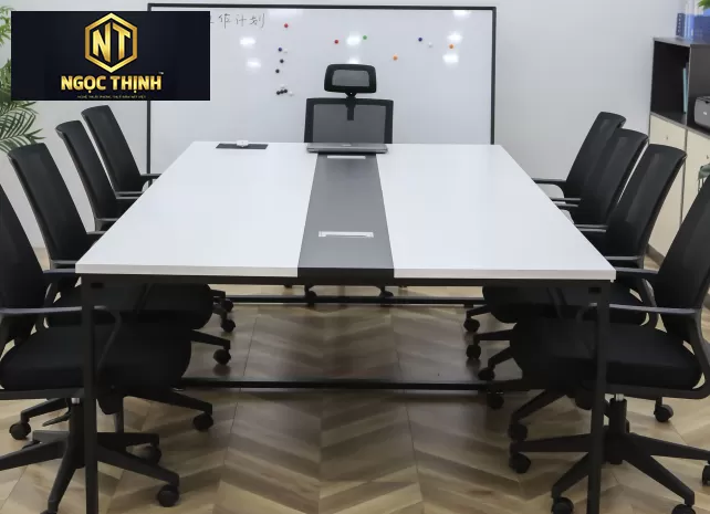 Bàn họp hình chữ nhật chân sắt sơn tĩnh điện